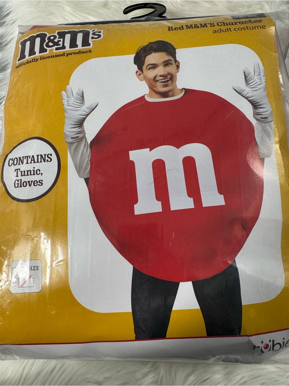 Red M&M's Adult Halloween Costume NEW One Size Unisex plain m&m